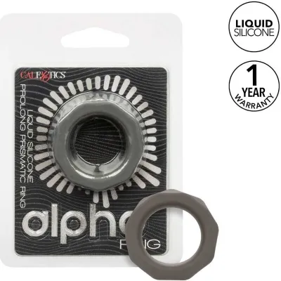 Grey silicone ring in packaging labeled "Liquid Silicone" and "1 Year Warranty".