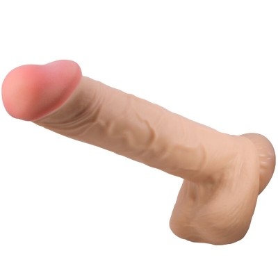 Realistischer Sliding Skin Dildo Mit Saunapf Hautfarben 26cm | Pretty Love