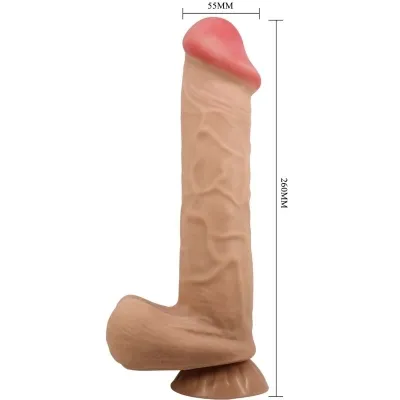 Realistic Sliding Skin Dildo with Sauna Cup Flesh 26cm – Pretty Love