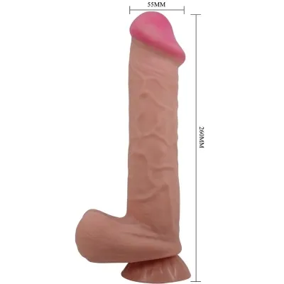 Realistischer Sliding Skin Dildo Mit Saugnapf Braun 26cm – Pretty Love