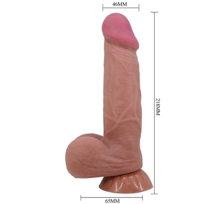 Sliding Skin Realistischer Dildo Mit Saugnapf Braun 21,8cm | Pretty Love