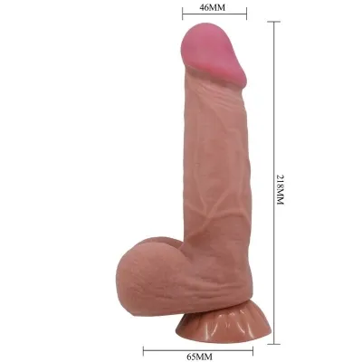 Sliding Skin Realistic Dildo with Suction Cup Brown 21.8cm – Pretty Love