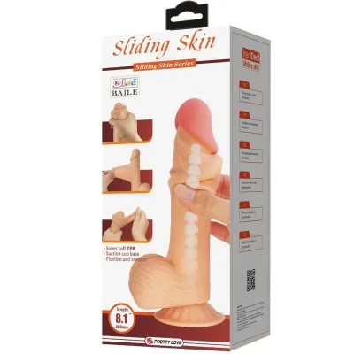 Sliding Skin Dildo with Suction Cup, Skin Toned, 20.6cm – Pretty Love