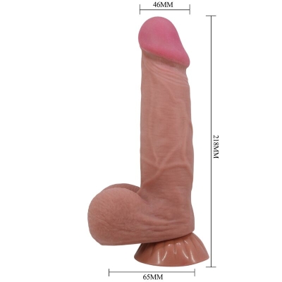 Realistischer Sliding Skin Dildo Mit Saugnapf Braun 20,6cm | Pretty Love