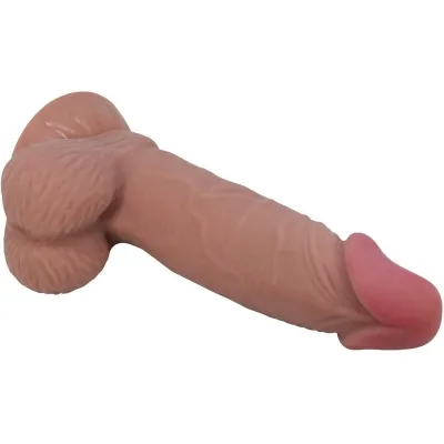 Realistischer Sliding Skin Dildo Mit Saugnapf Braun 19,4cm – Pretty Love