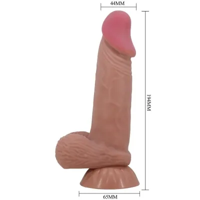 Realistischer Sliding Skin Dildo Mit Saugnapf Braun 19,4cm – Pretty Love