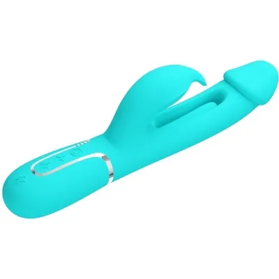 Dejon Rabbit Vibrator 3 In 1 Aqua Green | Pretty Love