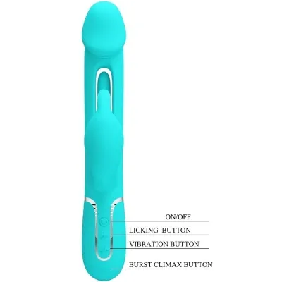 Dejon Rabbit Vibrator 3 In 1 Aqua Green | Pretty Love