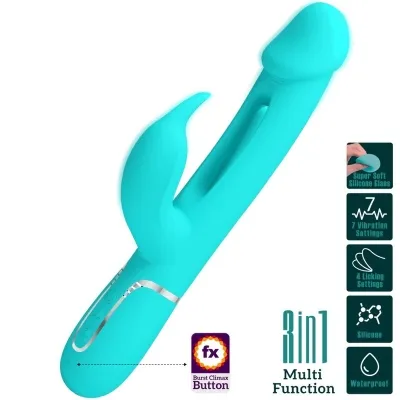 Dejon Rabbit Vibrator 3 In 1 Aqua Green | Pretty Love