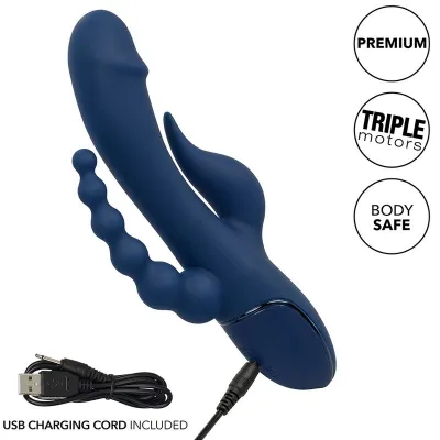Triple Orgasm Vibrator Blau | Calex
