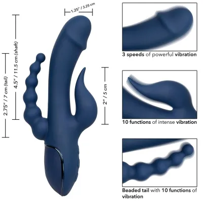 Triple Orgasm Vibrator Blau | Calex