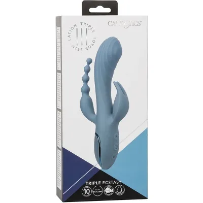 Triple Ecstasy Vibrator Grau | Calex