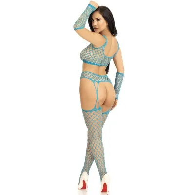 Crop Top Stockings and Gloves Blue – Leg Avenue