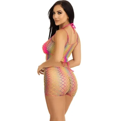 Set Top & Hose Netz Mehrfarbig – Leg Avenue