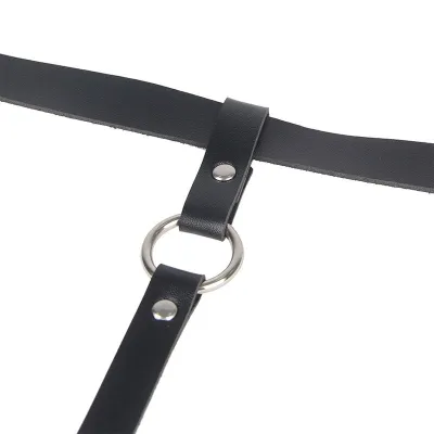 Leather Chain Leg Harness Black – Subblime