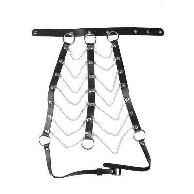 Chest Harness Leather Chains Black Os – Sublime