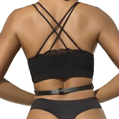 Chest Harness Leather Chains Black Os – Sublime