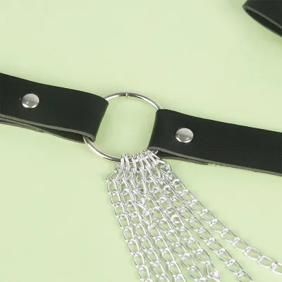 Black Leather Chain Belt Os – Subblime