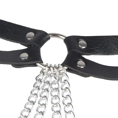 Black Leather Ring Chain Belt Os – Subblime