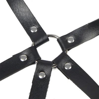 Leather ring chest harness black Os – Sublime