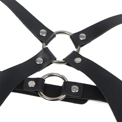 Ganzkörperharness Mit Lederschnallen Schwarz – Subblime
