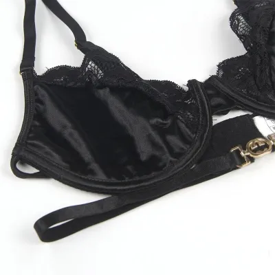 3-Piece Lace Bra Set, Black, L/XL – Subblime