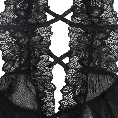 Teddy Neckholder Bareback Lace Black L/XL – Subblime