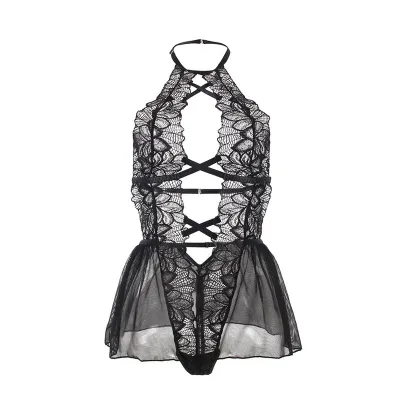 Teddy Neckholder Bareback Lace Black L/XL – Subblime