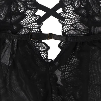 Teddy Neckholder Bareback Lace Black L/XL – Subblime