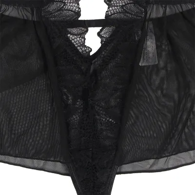 Teddy Neckholder Bareback Lace Black L/XL – Subblime
