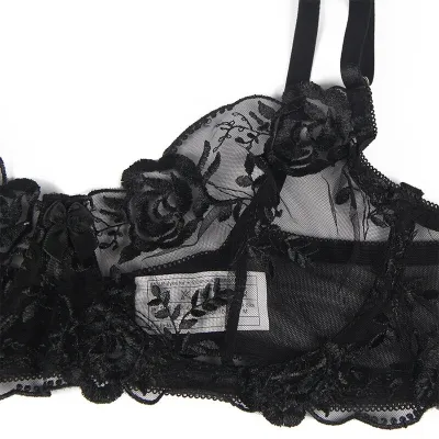 3-piece set with floral print, black, S/M – Subblime