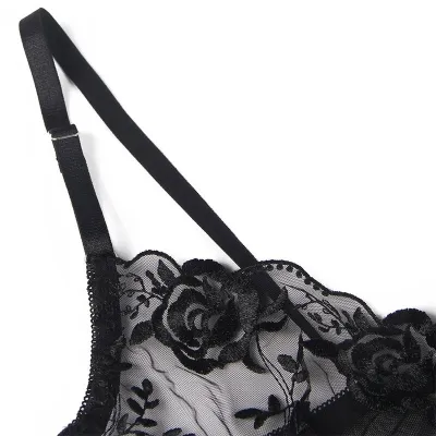 3-piece set with floral print, black, S/M – Subblime