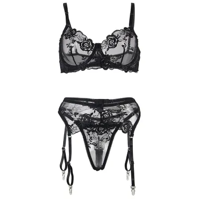 3-piece set with floral print, black, L/XL – Subblime