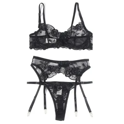 3-piece set with floral print, black, L/XL – Subblime