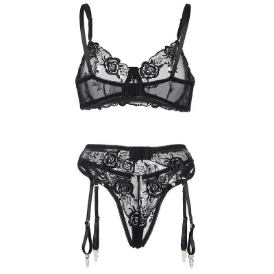 3-piece set with floral print, black, L/XL – Subblime