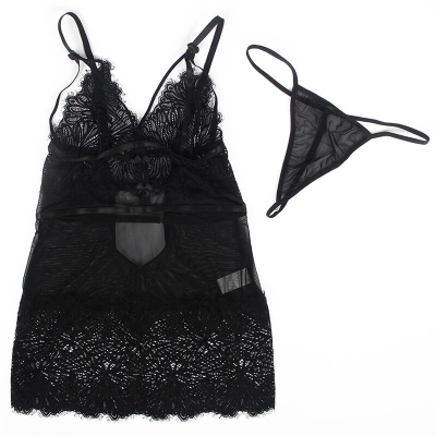 Babydoll Mit Verstellbaren Spitzenträgern Schwarz S/M | Subblime