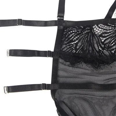 Babydoll Mit Verstellbaren Spitzenträgern Schwarz L/Xl – Subblime