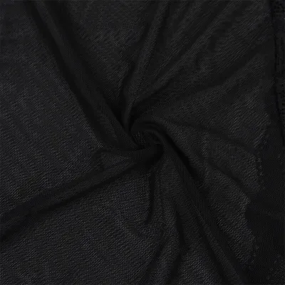 Transparent fabric coat with lace detail, black, S/M – Subblime