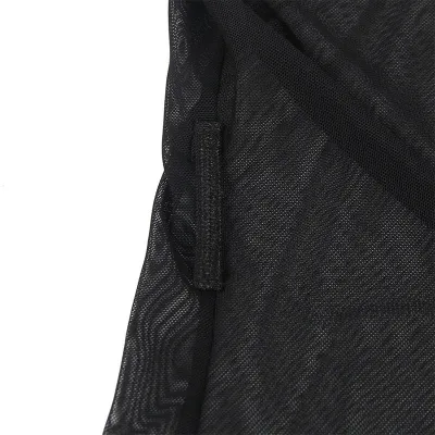 Transparent fabric coat with lace detail, black, L/XL – Subblime