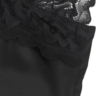 Babydoll with floral print on the chest, black, L/XL – Subblime
