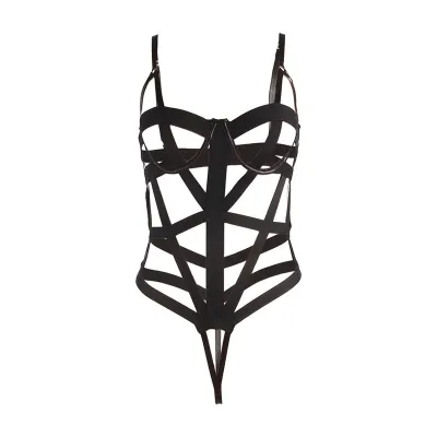 Sexy Bodysuit with Cutouts, Black, S/M – Subblime