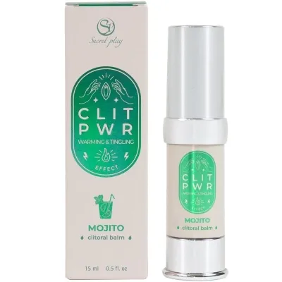 Clitoral Balm "Clit Pwr" in Mojito flavor, 15 ml, with packaging.