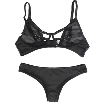 2-piece set consisting of a transparent bra and S/M shoes – Subblime