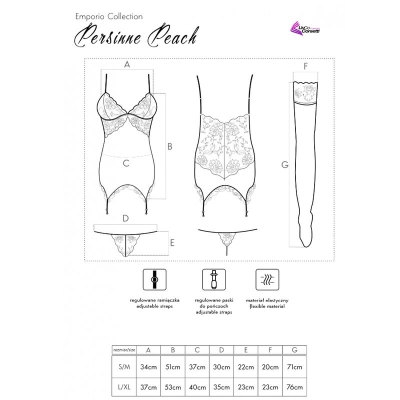 Persinne Peach Set Korset + Höschen + Strümpfe | Livco Corsetti Fashion
