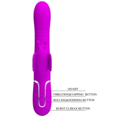 Rabbitvibrator 4 In 1 Schmetterling Fuchsia | Pretty Love
