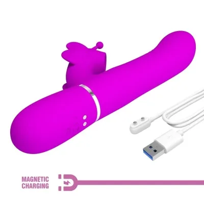 Rabbitvibrator 4 In 1 Schmetterling Fuchsia | Pretty Love
