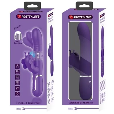 Kaninchenvibrator 4 In 1 Schmetterling Lila | Pretty Love
