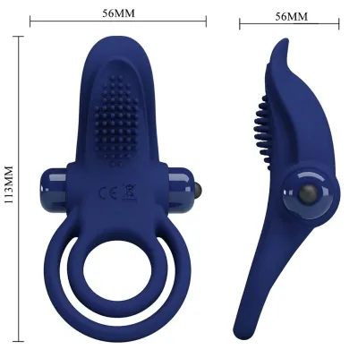 Bronson Double Ring with Vibration Blue – Pretty Love