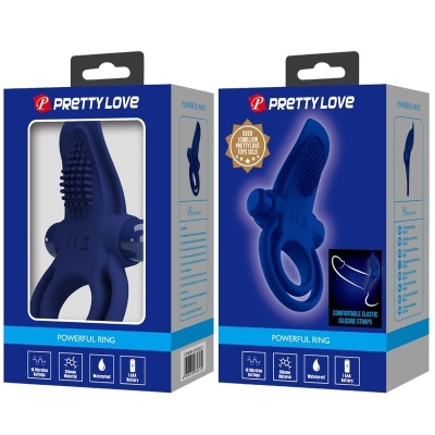 PRETTY LOVE - BRONSON DOPPELRING MIT VIBRATION BLAU