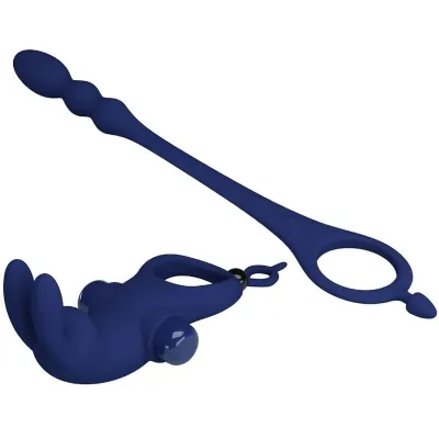 Ayad Rabbit Vibrator Ring with Plug, Blue – Pretty Love